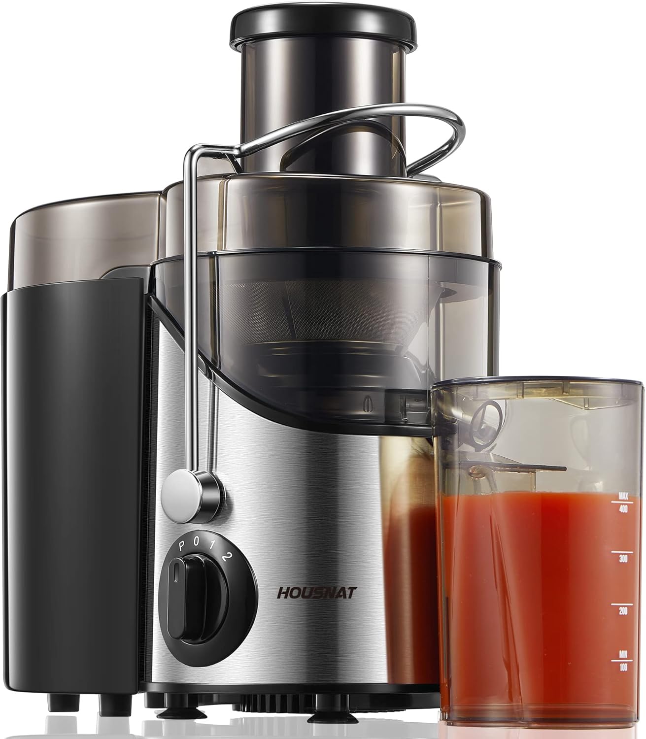 Juicer Machines, Juicers Extractor Easy to Clean, HOUSNAT Centrifugal Extractor Juicer 3 Speeds with Big Mouth 3" Feed Chute, Juicer Extractor for Fruits & Vegs, Electric Juicer with Anti-Slip, BPA-Free