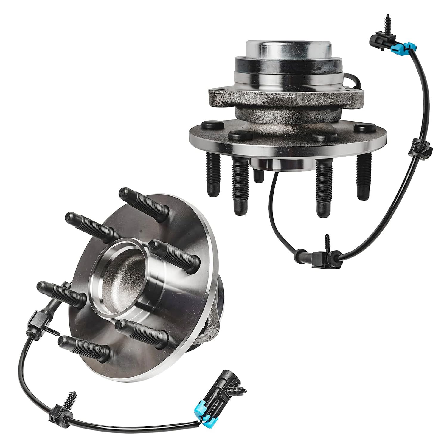 Detroit Axle - Pair 2WD Front Wheel Bearing Hub Assembly for 1999-2006 Chevy Silverado 1500 GMC Sierra 1500, 00-06 Suburban 1500 Tahoe Yukon Yukon XL 1500, 02-06 Cadillac Escalade 6 Lugs [with ABS]