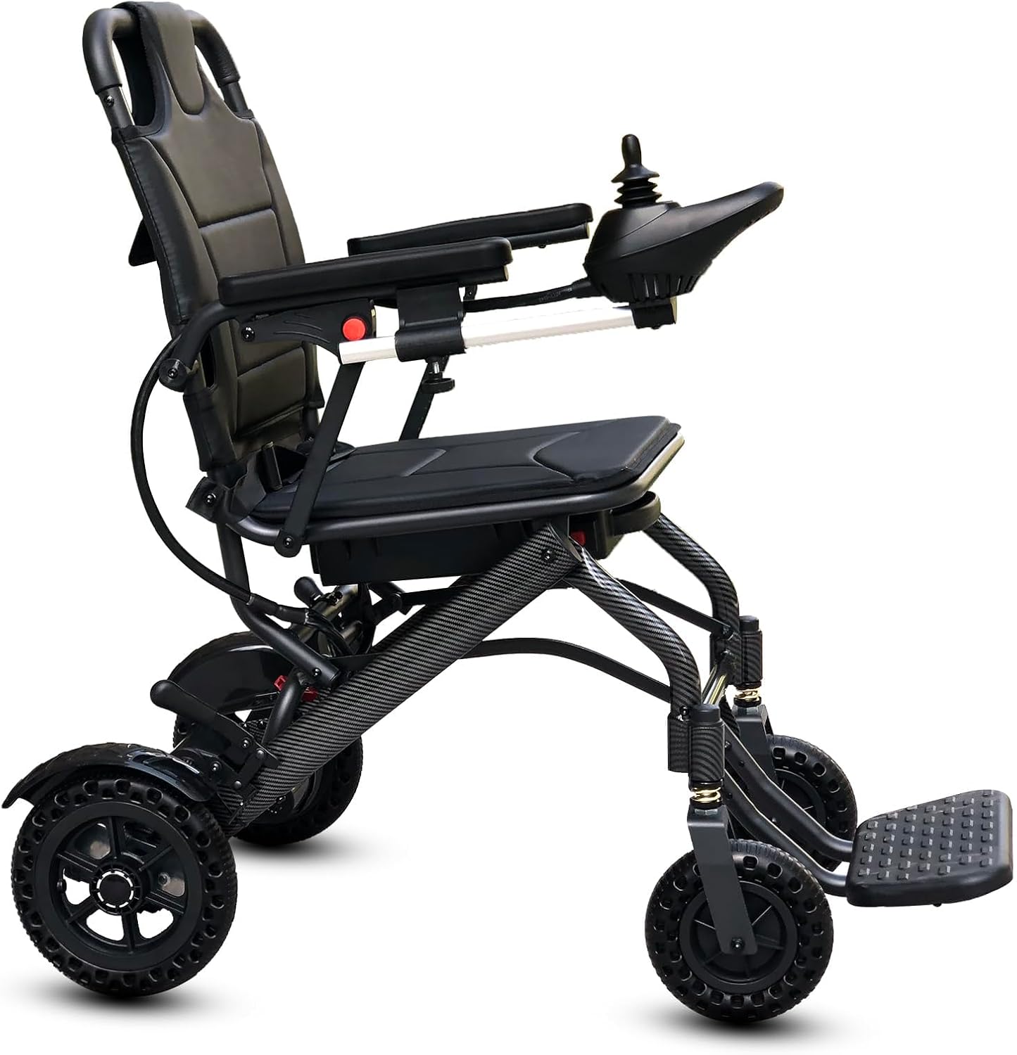 Carbon Fiber Lightweight Foldable Electric Wheelchair, Weighs Only 13 kg, Travel Size, Airline Approved, Dual Braking System, Portable Motorized Wheelchairs for Adults, Brushless Motor All Terrain
