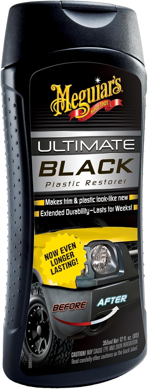 Meguiar's Ultimate Black Plastic & Trim Restorer, 355ml - Makes Black Plastic & Trim Look Like New - G15812EU