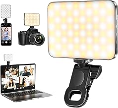 Selfie Light for Phone, 3000Mah 80 LED Rechargeable Phone Light Clip, 3 Light Modes, 10-Level Brightness Ring Light for Phone, iPad, Camera, Laptop, for Makeup, TikTok, Selfie - Black