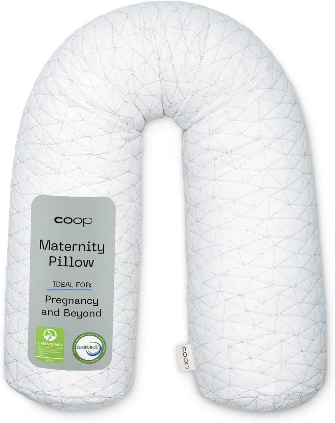 Coop Home Goods Maternity Pillow - Memory Foam Body Pillow for Pregnancy, Original Pregnancy Pillow, Side Sleeper Body Pillow, Full Body Pillow for Sleeping, Pregnancy Pillows for Sleeping (White)