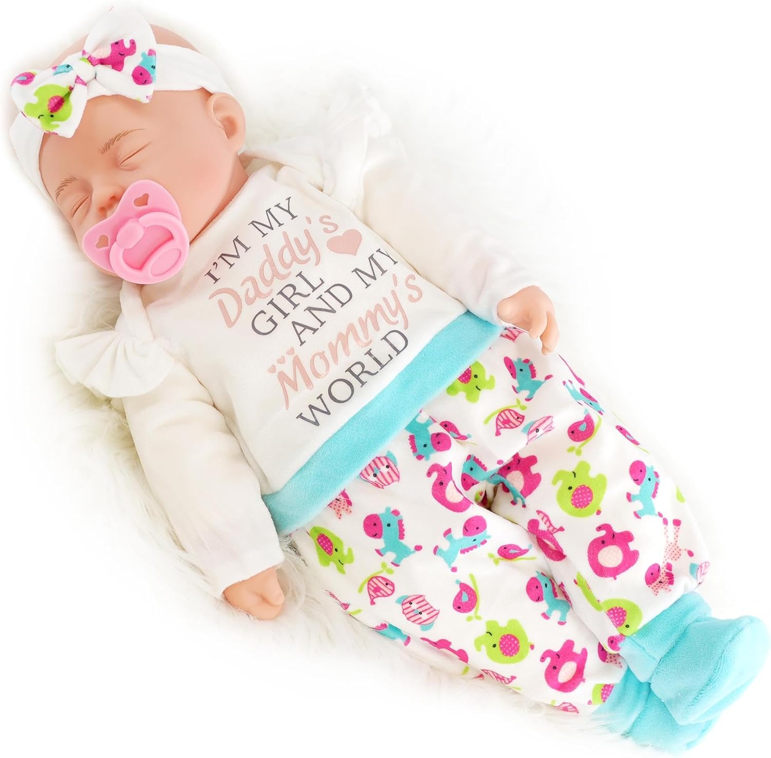 Bibi Doll Boo - 18" Lifelike Large Size Soft Bodied Baby Doll Girls Boys Toy Dolly With Sounds and Dummy Doll for Ages 18 Months +
