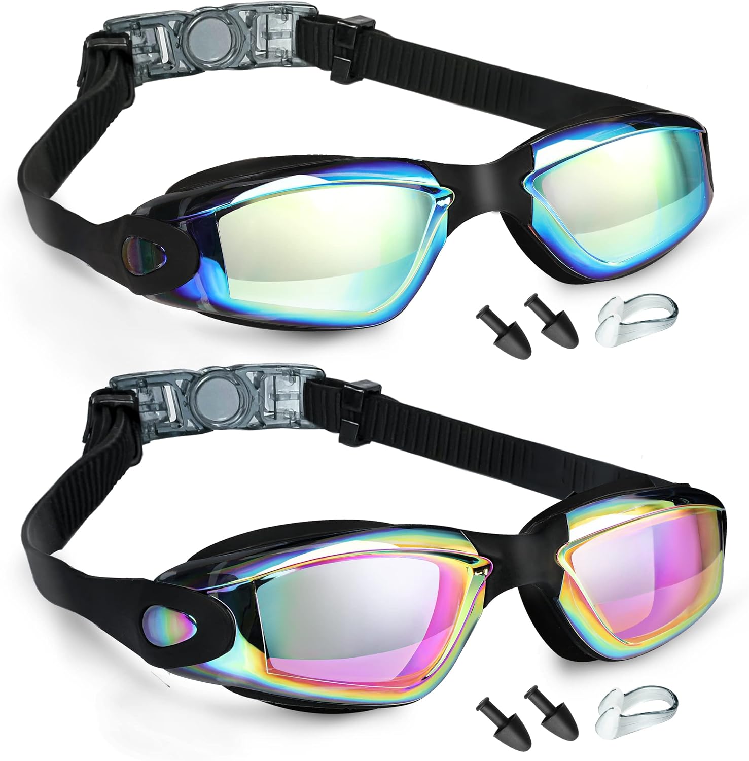 KCDMBUE Swim Goggles - 2 Pack Swimming Goggles Anti Fog No Leaking For Adult Women Men