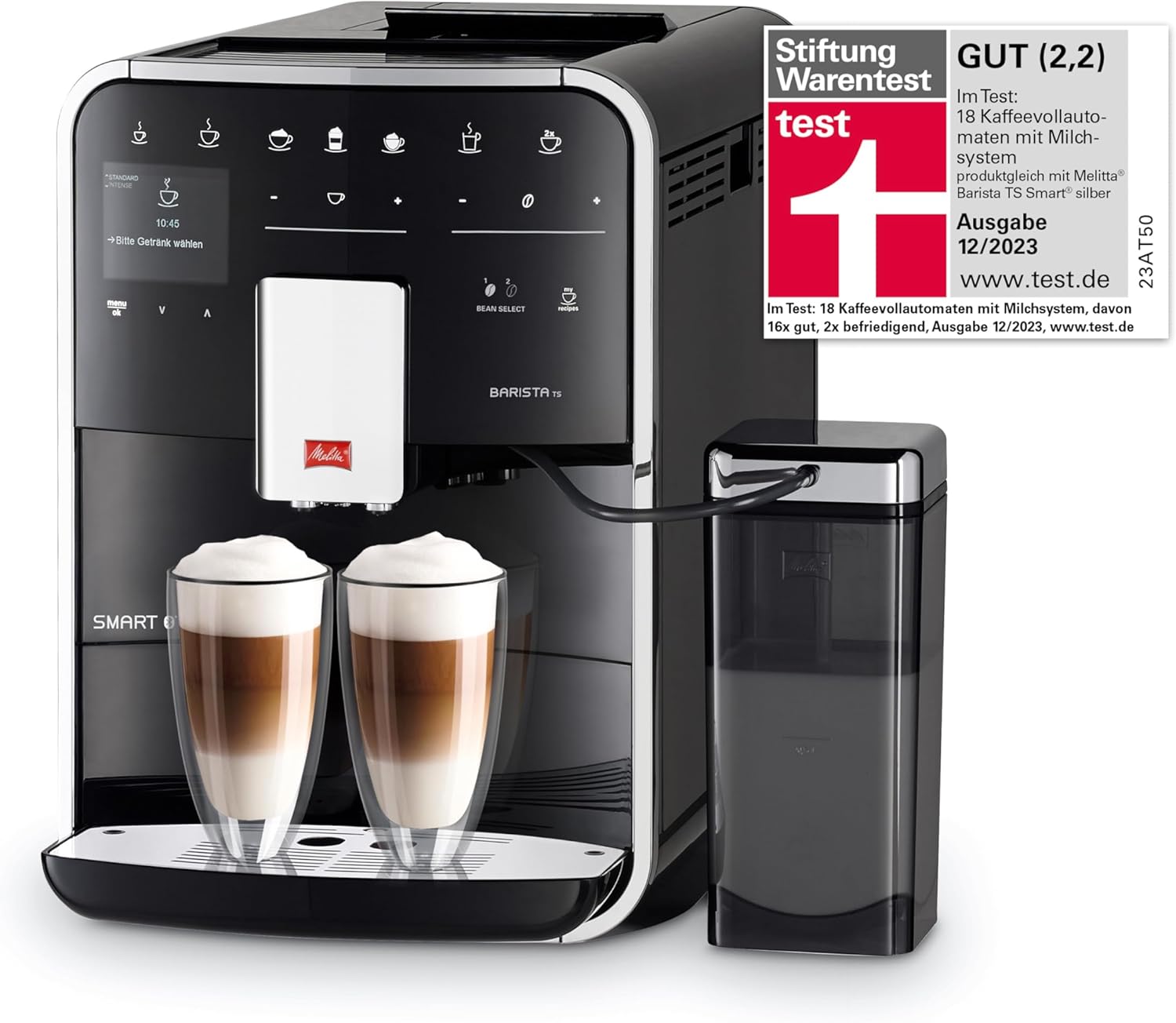 Melitta Bean to Cup Coffee Machine, Barista TS SMART Model F85/0-102, 1450 Watts, 1.8 Litres, Black