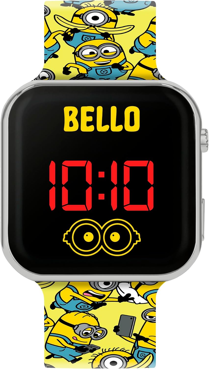 Accutime Kids Minions Yellow Strap LED Digital Watch DMF4106