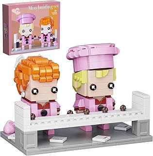 Love Lucy Building Blocks - Lucy's Chocolate Factory Romantic Movie Scene Building Blocks Toy Set, 2 Movie Characters & Chocolate Making Platform Building Blocks, Compatible with Lego（455pcs