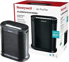 Honeywell AllergenPlus HEPA Air Purifier, Airborne Allergen Reducer for Large Rooms, Reduces Allergens, Smoke, Wildfire Smoke, Pollen, Pet Dander and More, Black, HPA200