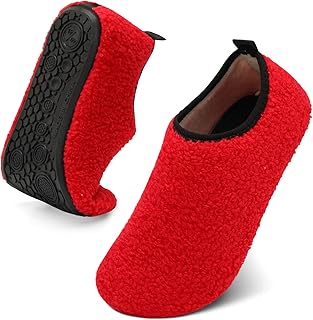 QFH Womens Slippers Mens Slippers Cozy House Slippers Portable Travel Shoes with Flexible Rubber Sole Soft Velvet Lining Indoor Slipper