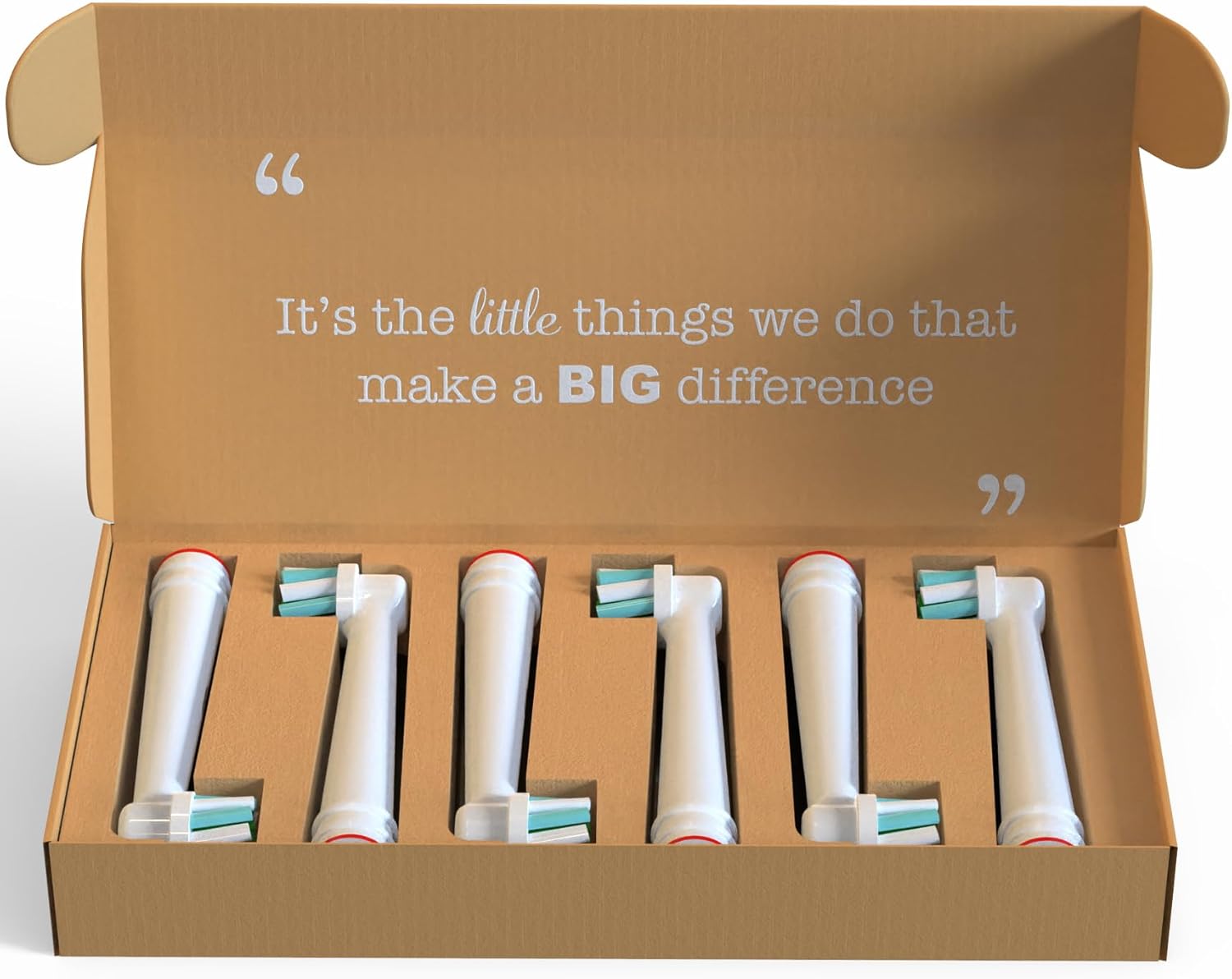 The Little Eco Company Recyclable Oral-B Compatible Toothbrush Head Set FREEPOST Recycling Service 6 Pack | Electric Toothbrush Head | Deep Clean & Polish Set