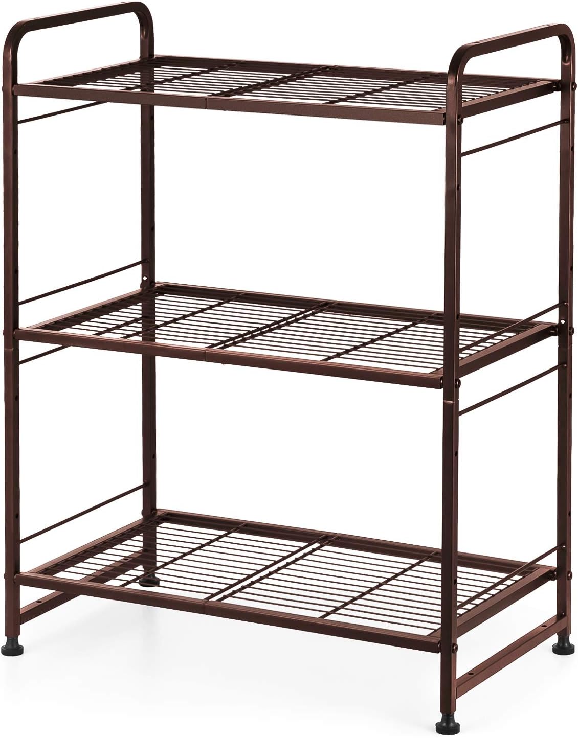 Cabinet Shelf Organizer, 3 Layers Metal Kitchen Counter Shelves, Bronze