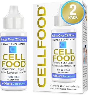 Cellfood Liquid Concentrate - 1 fl oz, 2 Pack - Oxygen + Nutrient Supplement - Supports Immune System, Energy, Endurance, Hydration & Overall Health - Gluten Free, Non-GMO, Kosher - Makes 22+ Quarts
