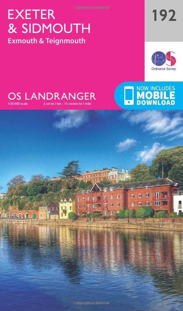 Exeter & Sidmouth Map | Exmouth & Teignmouth | Ordnance Survey | OS Landranger Map 192 | England | Walks | Cycling | Days Out | Maps | Adventure