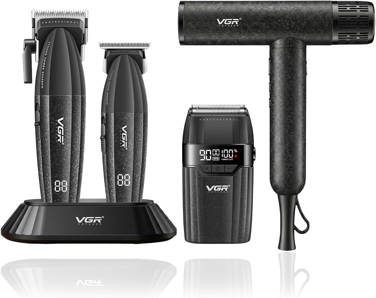 VGR 640 4-in-1 Barber Kit with Clipper Shaver and 110000 RPM Dryer