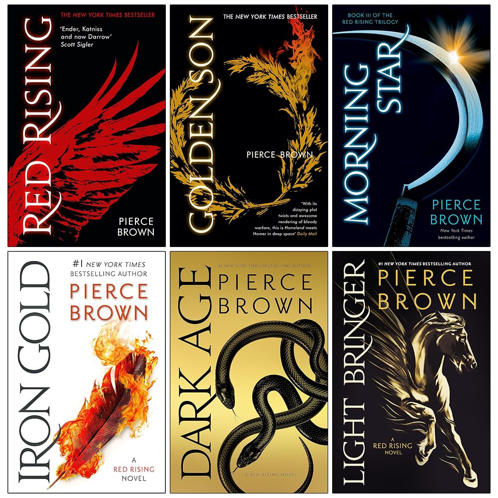 Red Rising Series 6 Books Collection Set By Pierce Brown (Red Rising, Golden Son, Morning Star, Iron Gold, Dark Age & Light Bringer)