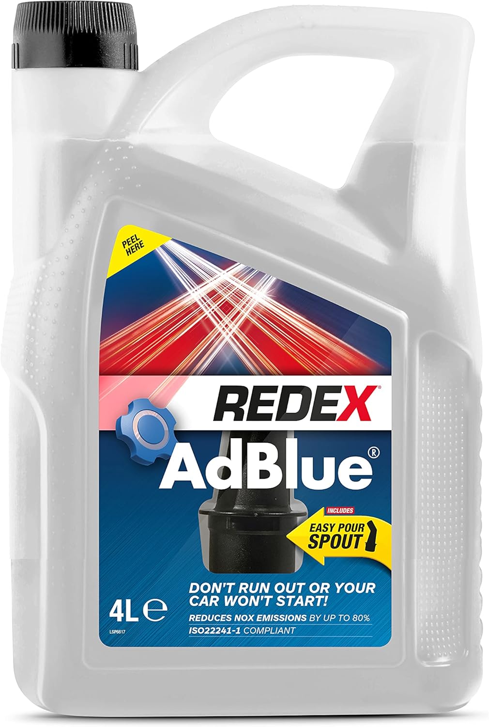 Redex AdBlue Additive 4L, AdBlue With Easy-Pour Spout, Reduces NOX Emissions, Quick & Easy Filling, Keep Spare In Boot, Premium Quality AdBlue Diesel Exhaust Fluid, No-Spill Bottle, 4 Litres