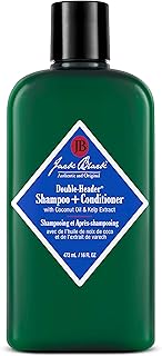 Jack Black - Double-Header Shampoo + Conditioner - PureScience Formula, Coconut Oil and Kelp Extract, Sulfate-Free, Removes Oil and Product Buildup, Lightly Conditions and Soothes, 16 Oz