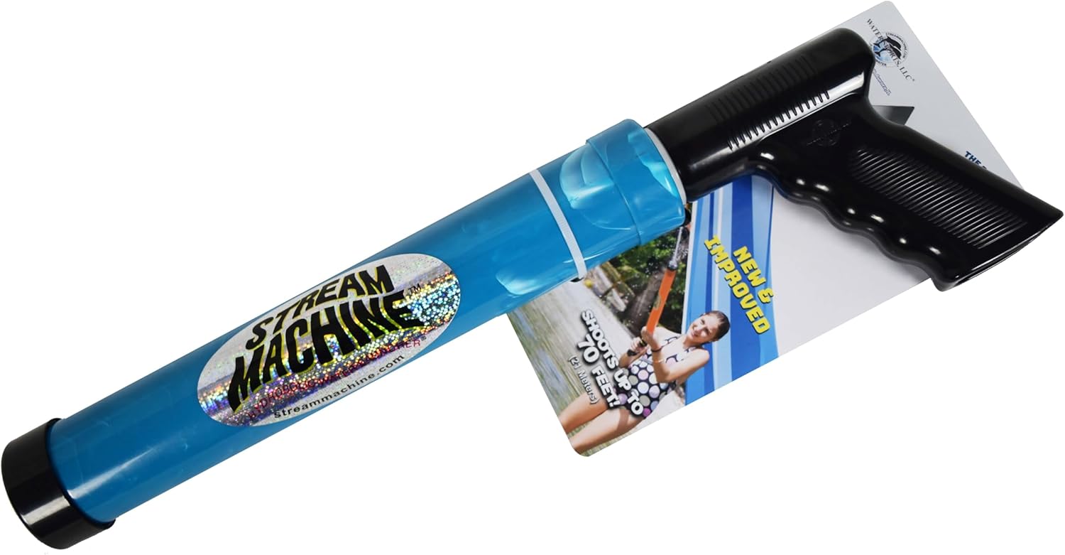 Stream Machine Water Gun Launcher, Single Barrel Water Blaster Soaker, Squirt Gun for Outdoor Games, Swimming and Paddling Pool Party, Beach, Outdoor, Garden Toys, Blue