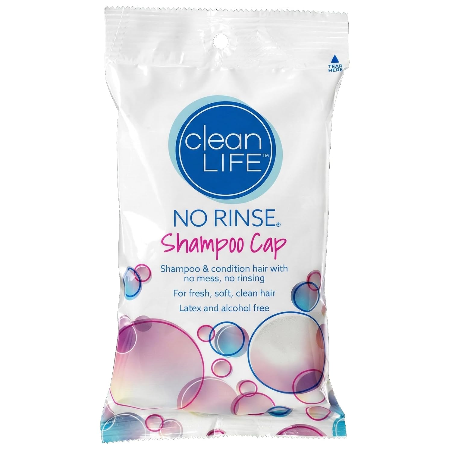 No-Rinse Cleanlife Products Shampoo Cap - Waterless, Rinse Free Hair Washing and Conditioning Shower Caps for Bathing Elderly, Bedridden, Hospital Patients - Disposable, Hypoallergenic