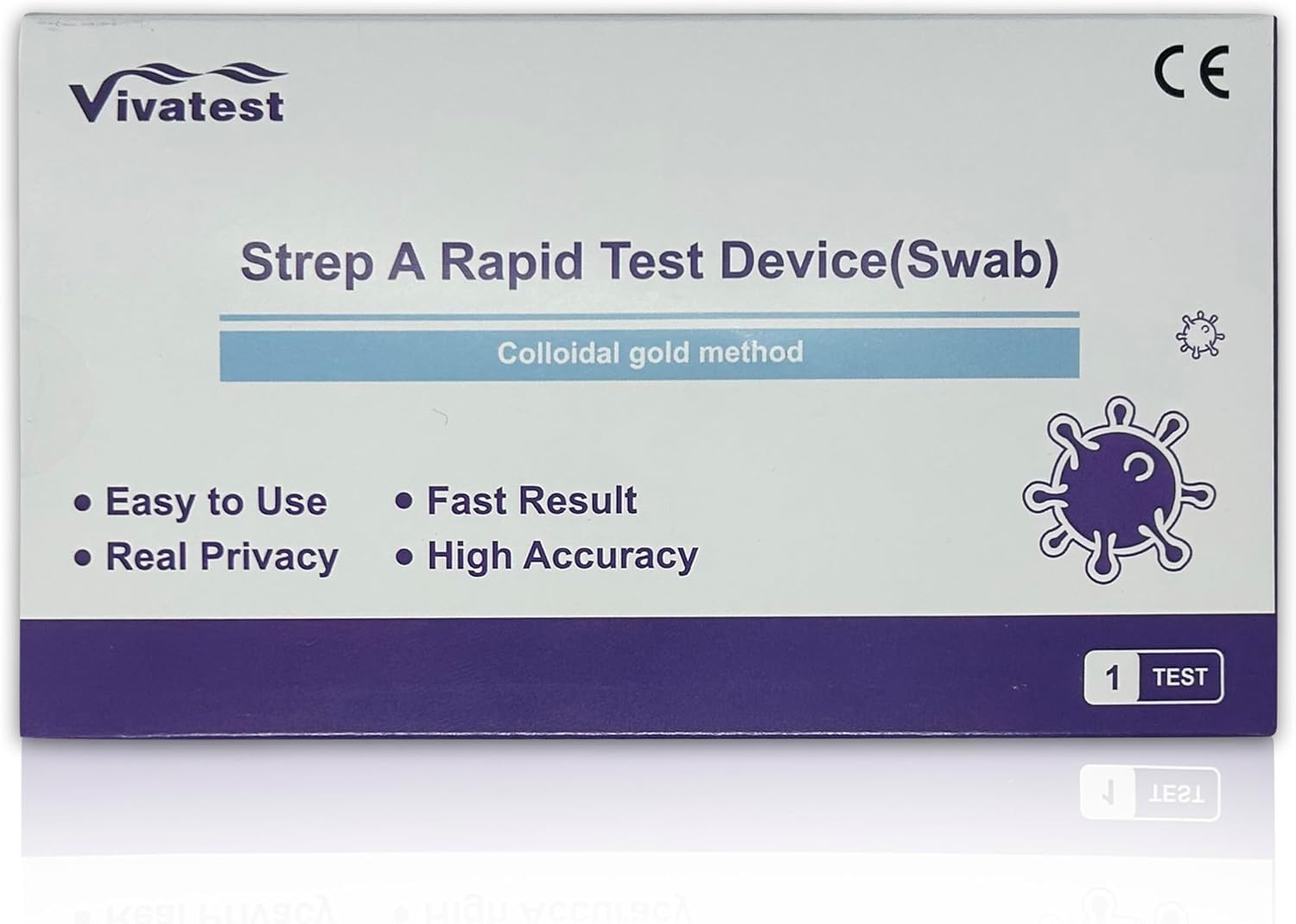 Strep A Viva Test Kit – Professional Strep Throat Test Kit – Rapid One-Step Test Strep A – Complete Throat Swab Cassette Test Kit – Fast and Accurate – Easy to Use
