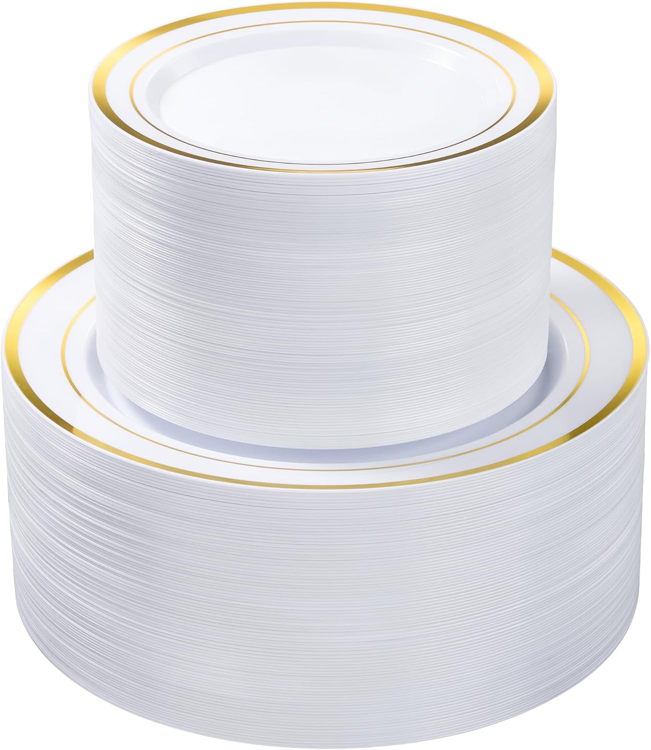 200PCS Gold Plastic Plate, Disposable Party Plates