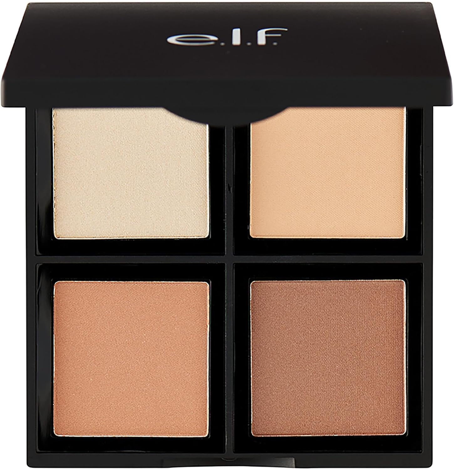 e.l.f. Contour Palette, 4 Shades, Customizable, Easy to Apply, Sculpts, Shades, Brightens, Light/Medium, Infused with Vitamin E, All-Day Wear 16g