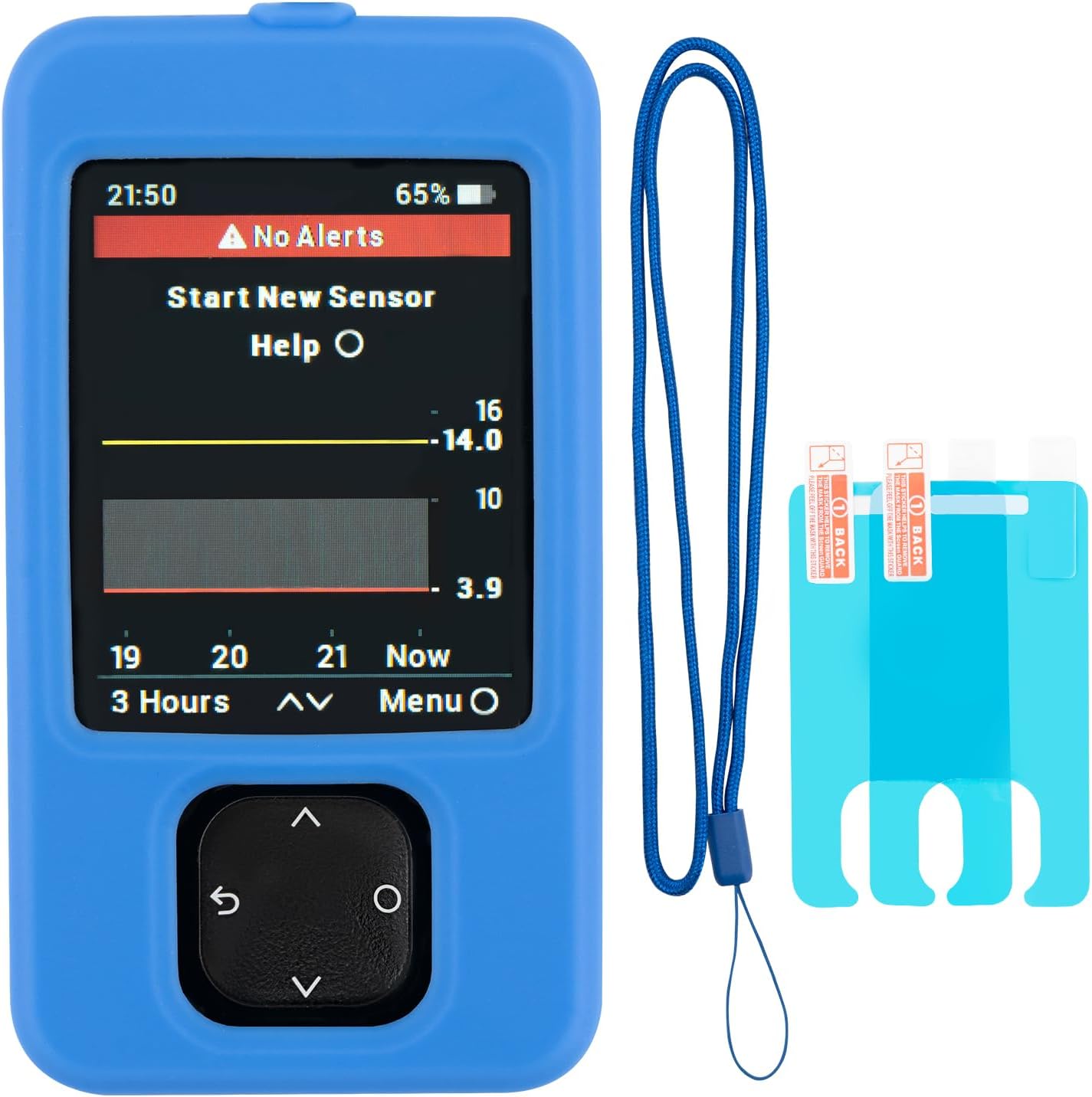 Dexcom G7 Receiver Case with Neck Lanyard and 2PCS Screen Protector (Blue)