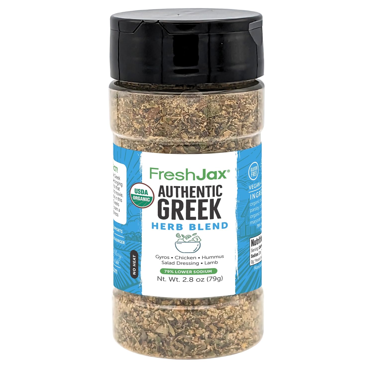 FreshJax Organic Greek Seasoning (2.8 oz) – Mediterranean Spice Blend for Cooking, Lamb, Gyros & Grilling