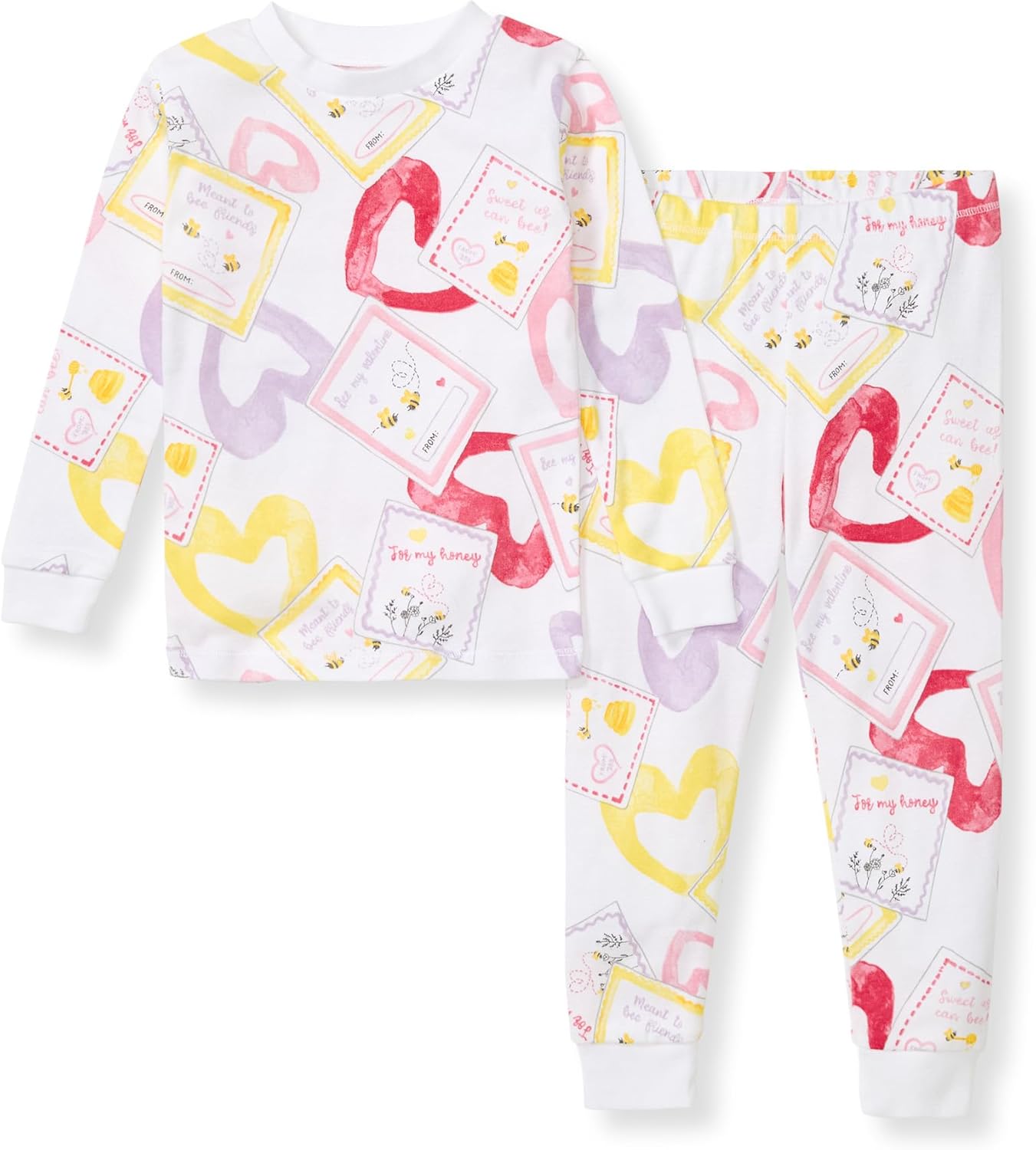 Burt's Bees Baby Girls' 2-Piece Long Sleeve Tee and Pants Organic Cotton Pajama Set