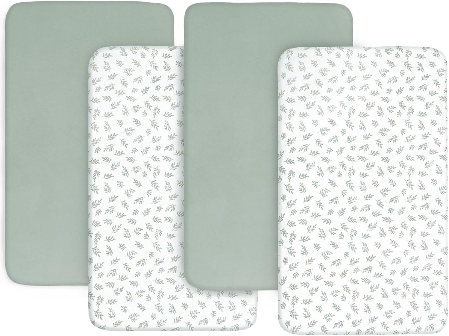 Baby Bassinet Sheets 4 Pack Compatible with Koolerthings/Koolababy, Jimglo 3 in 1, YADAQE, HARPPA, and Pamo Babe Baby Bassinet, Ultra Soft & Skin-Friendly, Washer & Dryer, Green