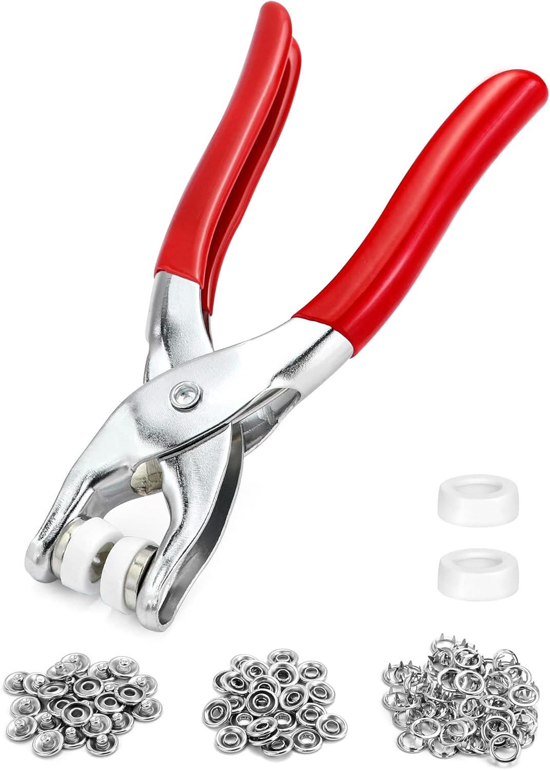 QWORK® Snap Fastener kit, Snap Fasteners Pliers with 100 Pieces for 25 Complete Male and Female Snaps , 9.5 mm