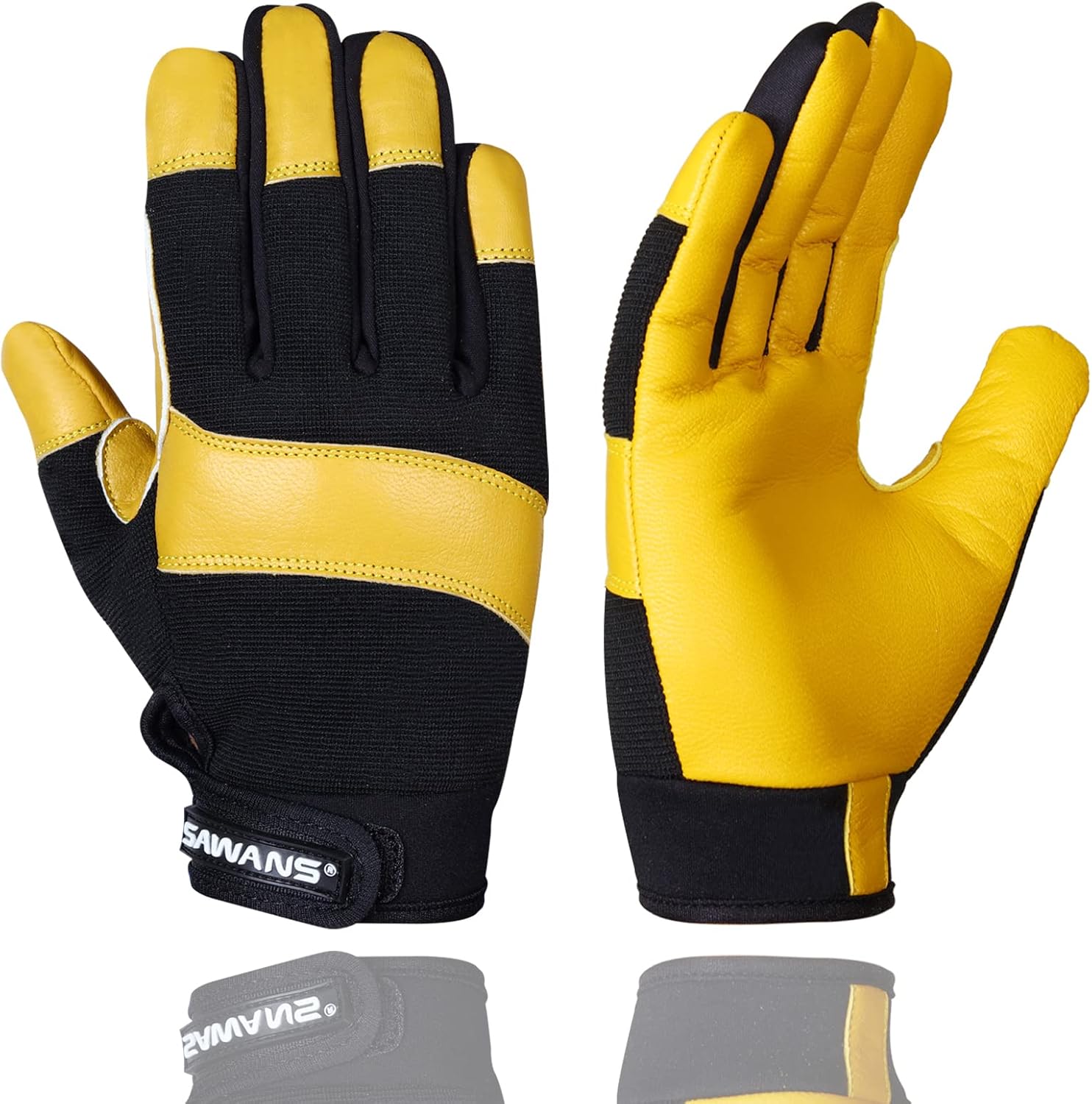 Leather Gardening Gloves Working for Women and Men Utility Dexterity Breathable Garden Work Safety Gloves Gardener Thorn Proof Heavy Duty Rigger Mechanic Builder Construction