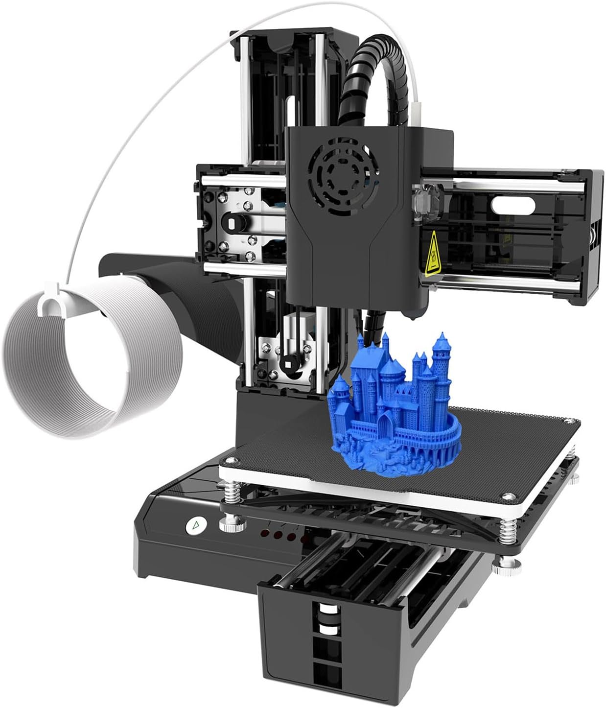 3D Printer Mini Desktop Printing Machine 100x100x100mm Print Size Removable Platform One-Key Printing with TF Card PLA Sample Filament for Beginners Household Education