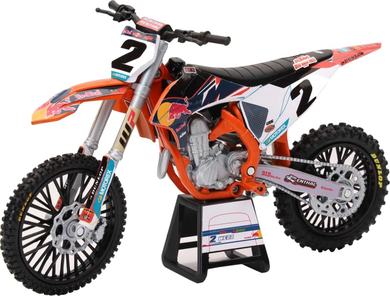 NewRay 1:12 Scale Toy 450SX-F Cooper Webb #2 Replica Dirt Bike