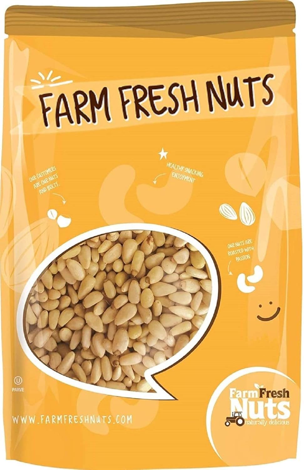 Raw Natural Shelled Pine Nuts/Pignolias (4 Lbs.) - Super Tasty & Crunchy - Handpicked for Freshness & Quality - Compares to Organic - Farm Fresh Nuts Brand