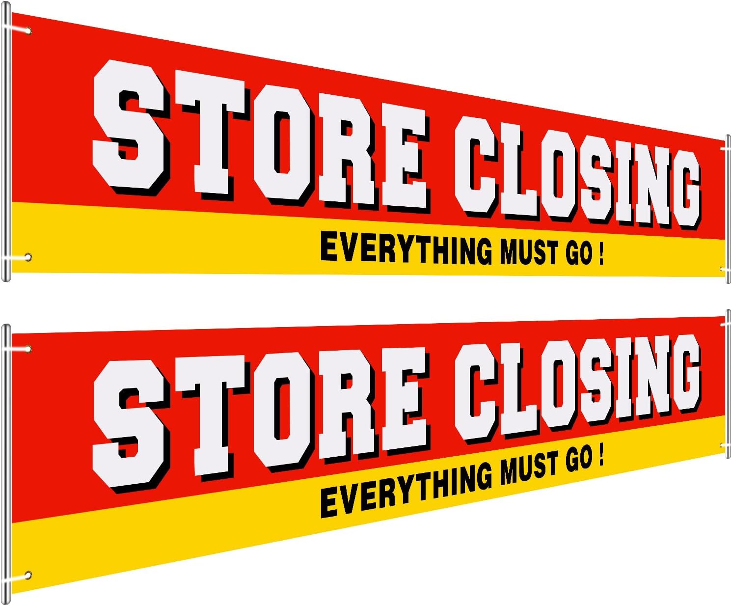 Tatuo 2 Pack Large Store Closing Sign Banner Everything Must Go Advertising Banner Going out of Business Sign Store Closing Flag
