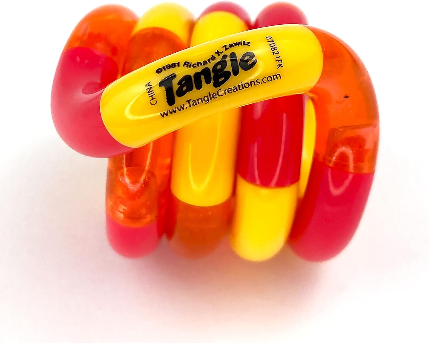 TANGLE Jr Classic Age 3+ (Cherry) - Genuine Fidget Toys Sensory Toy - Twisty Fidget Toy Tangle Fidgets for Kids and Adults - Fidget Toy for School - Gift for Teens and Adults