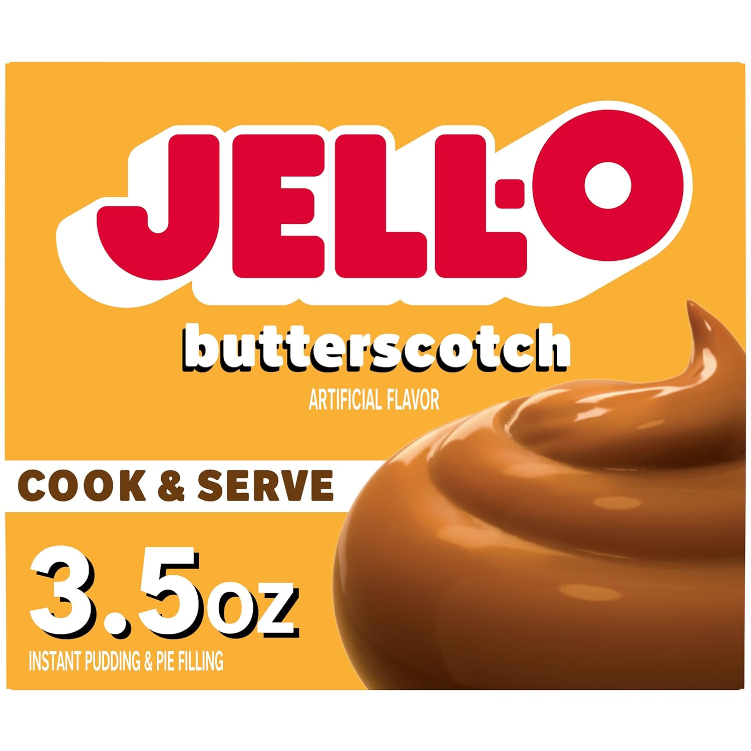 Jell-O Cook & Serve Butterscotch Pudding & Pie Filling Mix, 3.5 oz Box