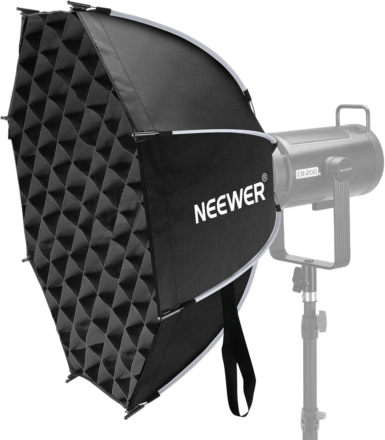 NEEWER 25.6'' Octagonal Softbox, Quick Release Parabolic Soft Box with Bowens Mount, Diffusers, Grid, Bag Compatible with Aputure 120d Compatible with Godox SL60w NEEWER Q4 AS600B CB300B Q300, NS65P