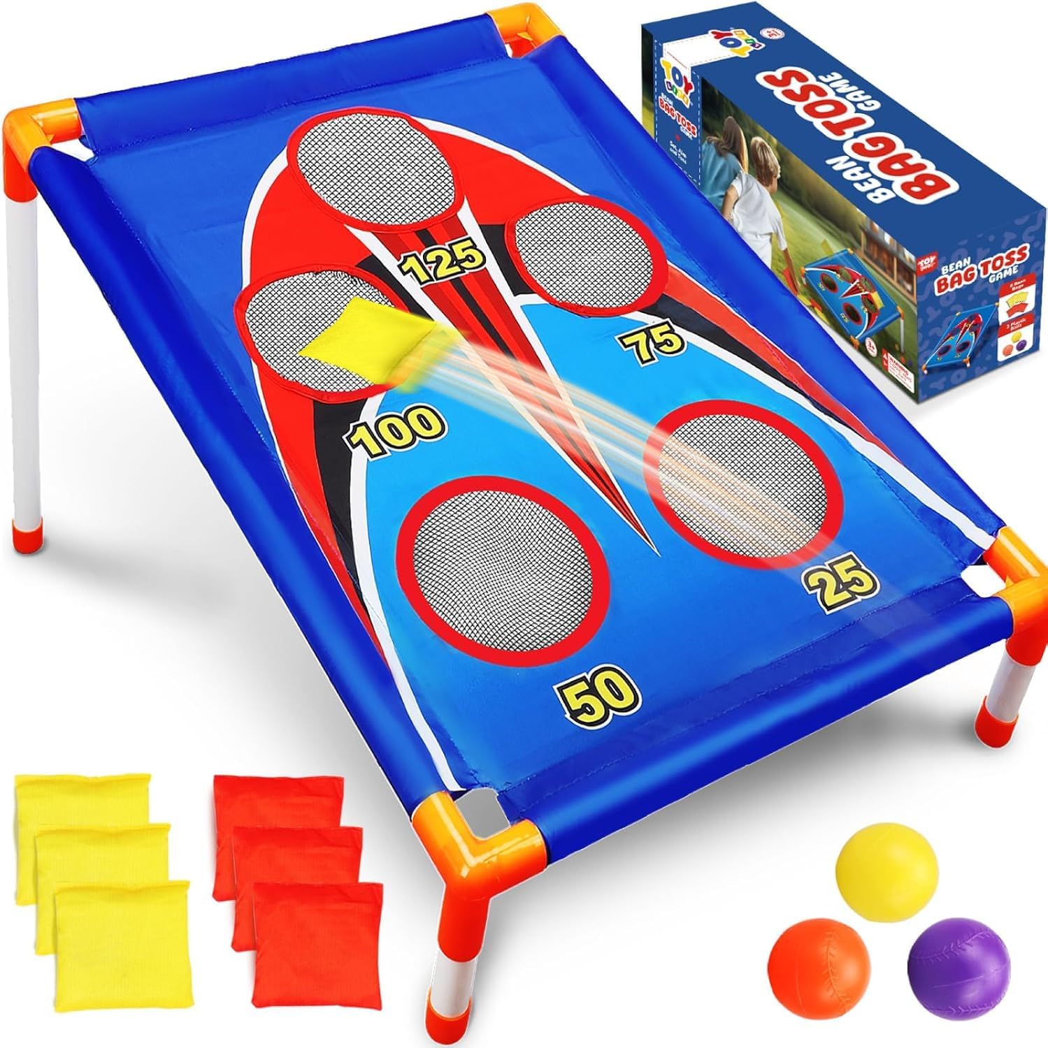 TOY Life Bean Bags Toss Carnival Game, Cornhole, Outdoor Toys for Kids Ages 4-8, Backyard Game Sports & Outdoor Play, Outside Toys for Ages 5-7, Family Lawn Yard Games Birthday Party, Gift for Boys