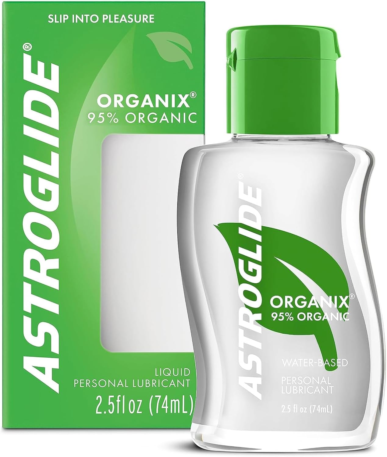 Astroglide Organix Liquid (2.5 Oz.) Water Based Personal Lubricant with 95% Organic Ingredients