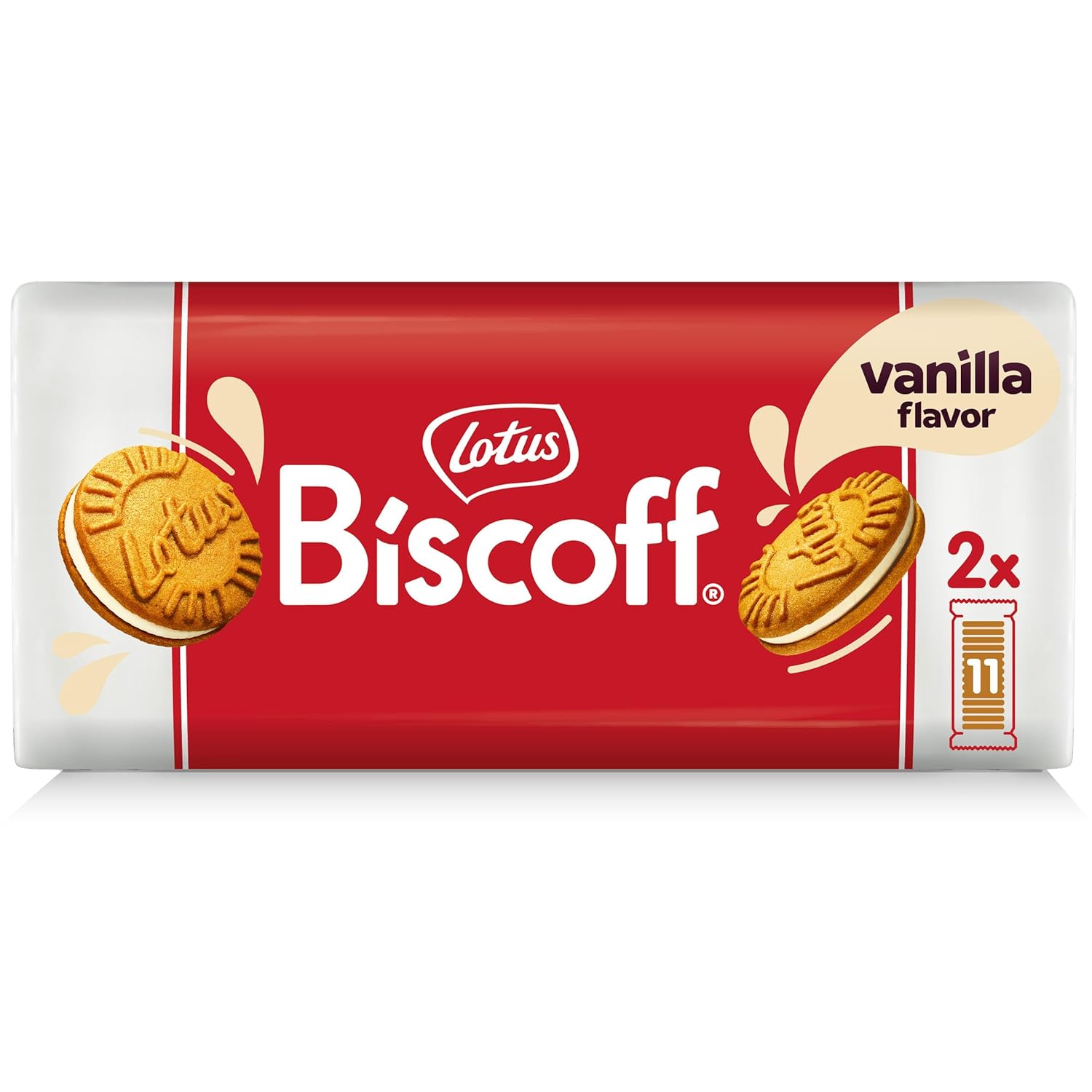Lotus Biscoff Sandwich Cookies, Vanilla, 22 Cookies per pack, 7.76 Ounce