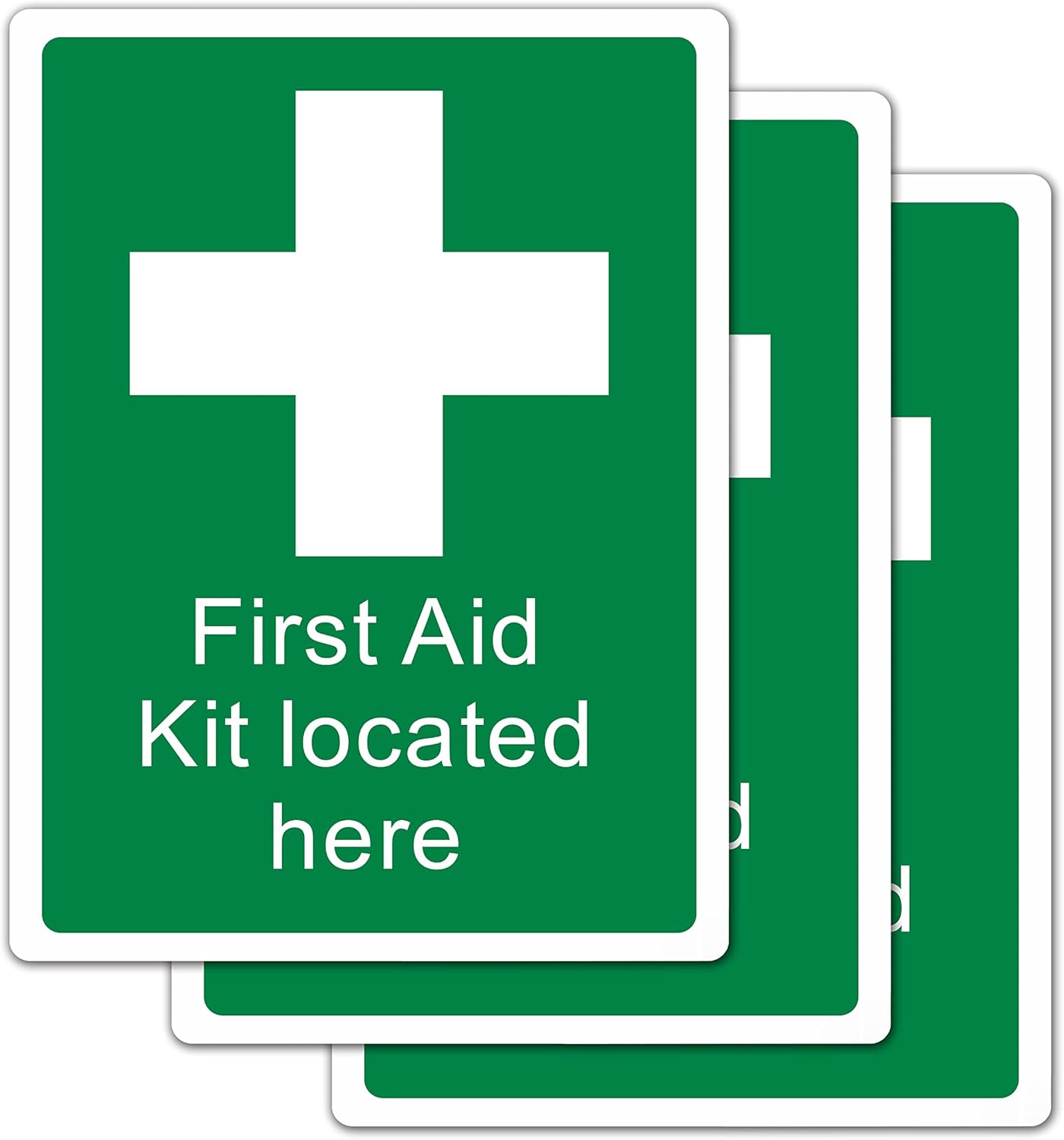 stick4safety First Aid Signs [Pack of 3], First Aid Kit Sticker Safety Sign [15 x 20 cm]