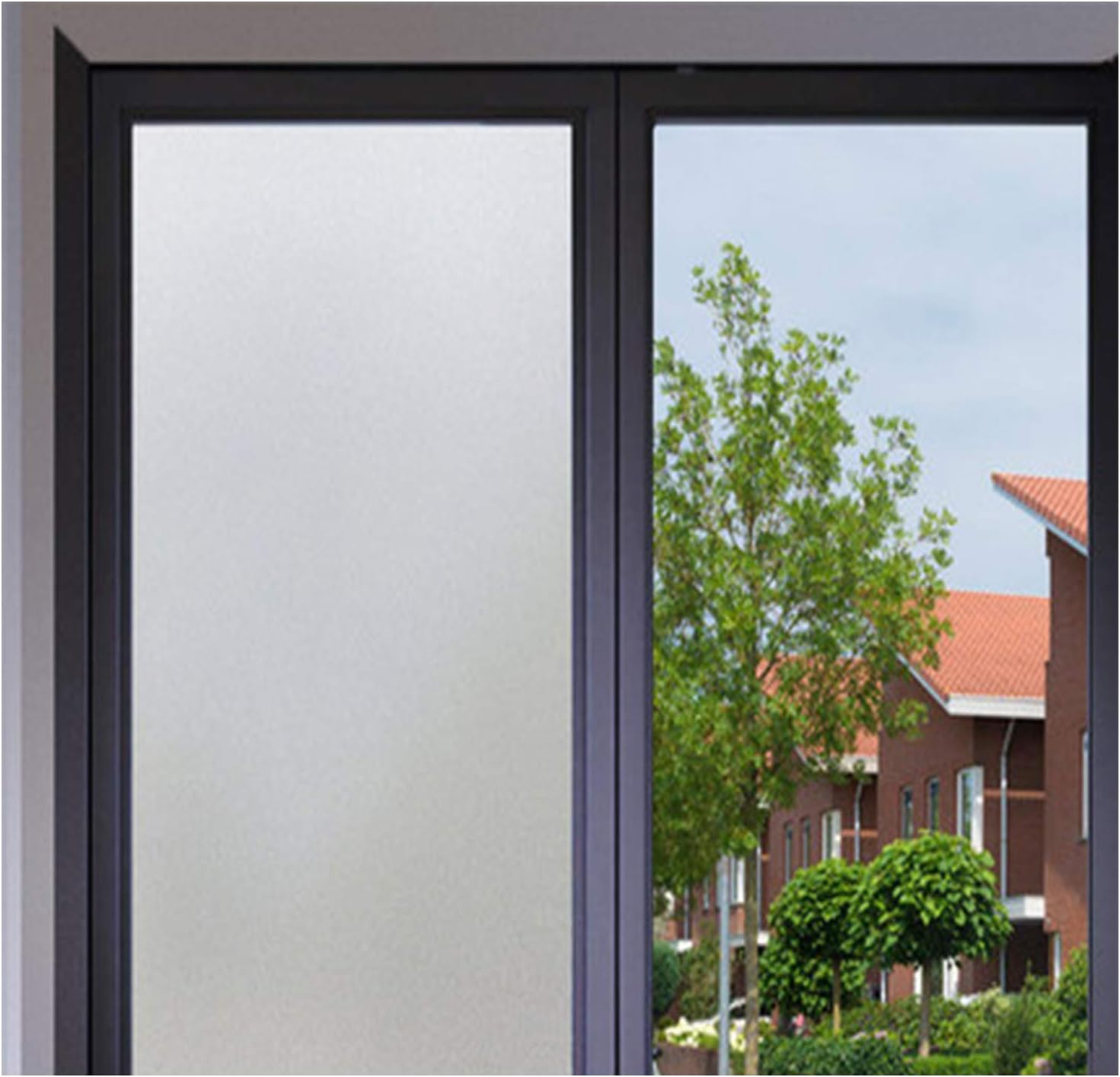 bandezid Window Films Glass Film Static Cling Window Film Privacy for Office Bathroom Home Anti-UV Static No Glue Frosted Window Film Privacy Window Film self Adhesive Various Sizes-Matte 0.8x1m