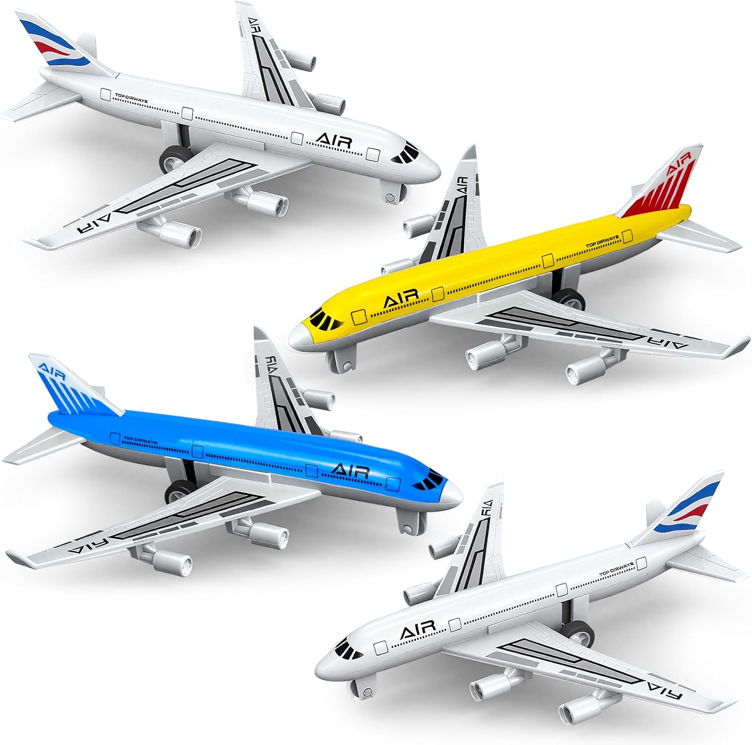 Tcvents Airplane Toys, Metal Plane Pull Back Airplane Toys for 3 4 5 6 Years Old Boys Girls, Die Cast Aircraft Plane Models, Kids' Play Vehicles Aeroplane Airplanes for Kids Birthday Gifts