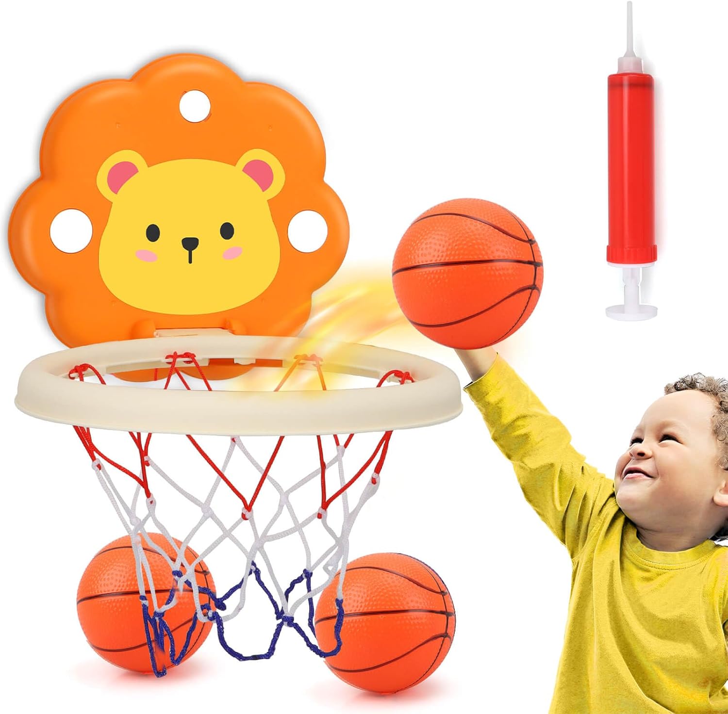 YOTOY Toys for 3-8 Years Old Kids Boys: Mini Basketball Hoop for Kids Gifts for 3 4 5 6 7 8 Years Old Boy Birthday Outdoor Indoor Games Toy for Toddlers Ages 2-4 Basketball Hoop for Bedroom Door Wall