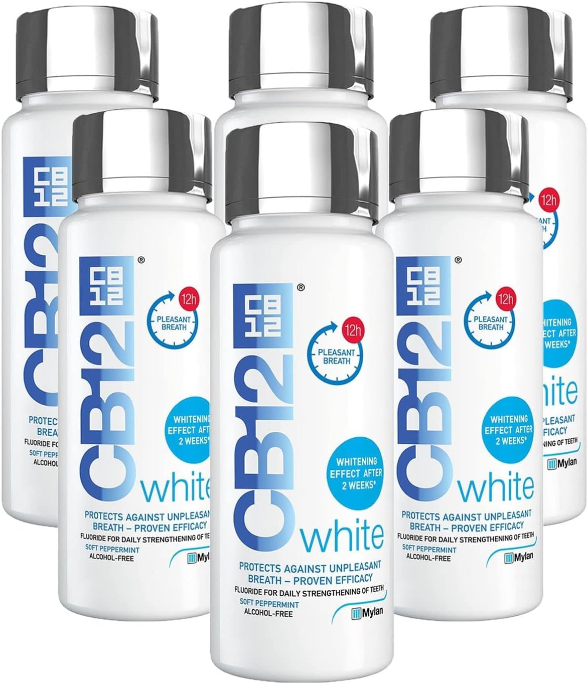 CB12 Whitening Peppermint Mouthwash 250ml x6