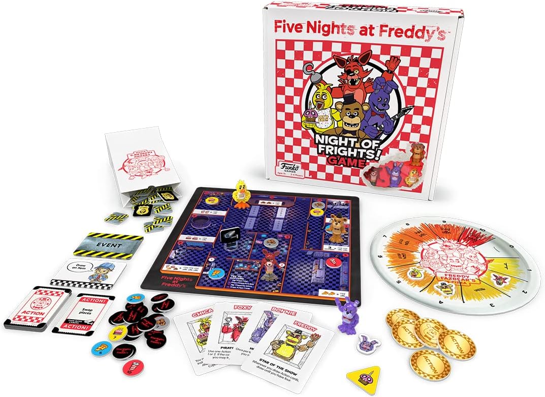 Funko Games Five Nights at Freddy's Night of Frights! Board Game | Includes 4 Sculpted Figures | 2-4 Players, Ages 8+