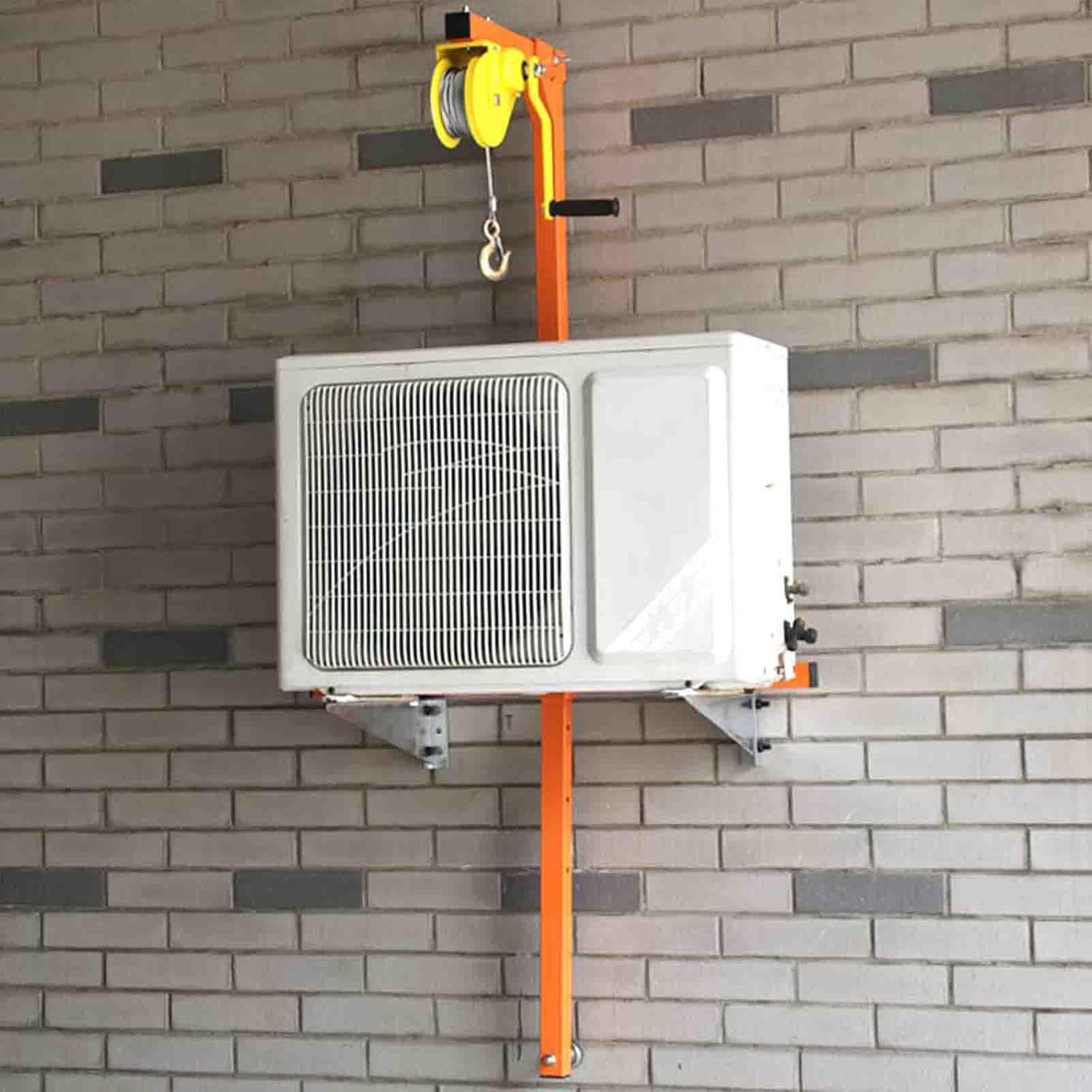 Air Conditioner Lifting Tool Outdoor Unit Installation Bracket + Manual Winch Hoist Disassembly Lifting Tools,150kg 15m