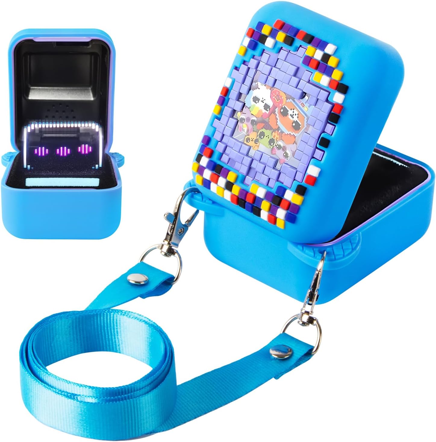 Oziral Silicone Protective Case for Bitzee Digital Pet Anti-Fall Protective Cases with Lanyards for Bitzees Digital Pet Interactive Animal Silicone Protective Cases for Bitzees Waterproof Blue